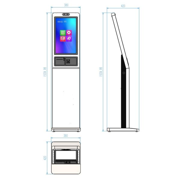 21.5 Inch Windows Commercial Touchscreen Digital Ordering Kiosks Machine For Fast Food and Milk Tea Shops