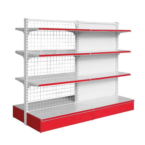 Supermarket Retail Store Mesh Wire Display Shelving Customized Double Side