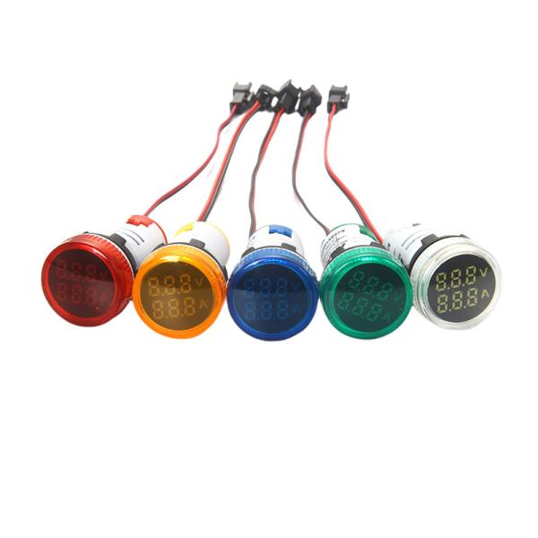 22mm 220V AC Digital Display Ampermeter Monitor Current Indicator Signal Light
