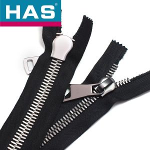 #8 Corn Teeth Zipper Matt Black Two Way Open End Zip For Garment