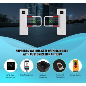 HCW Vertical Turnstile Gate with Facial Recognition Technology Compact Waist