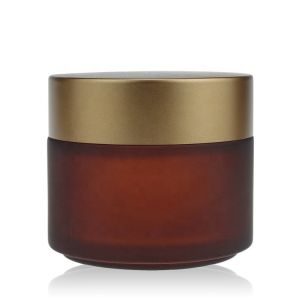 Empty Screw Cap 100g Cream Glass Jars Silk Screen Frosted Painting Treatment