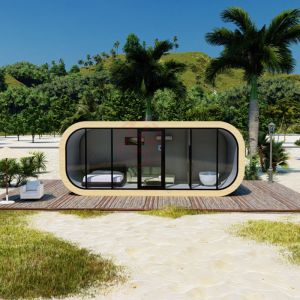 China Outdoor Sandy Beach Bedroom Prefab Capsule Hotel Room with Bedroom and Modern Design Style on sale