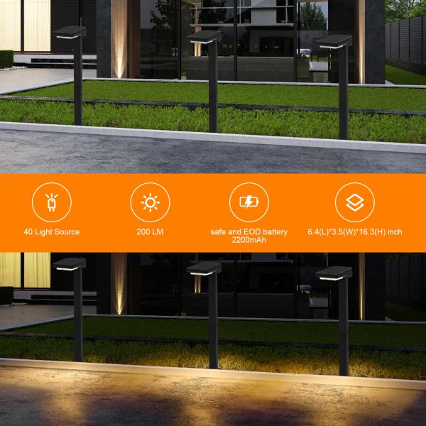 6 Pcs LED Sun Stake Lantern Garden Lighting Solutions with IP65 Waterproof