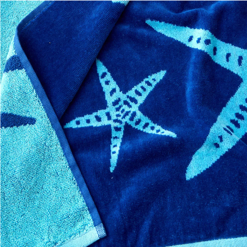 Dual Pattern Beach Towel Combo with Premium Cotton Velour and Performance