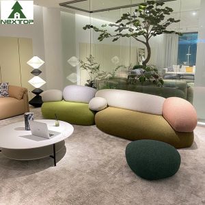 Cobblestone Design Fabric Sofa Set Combination Living Room Lobby Pebble Sofa