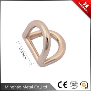 New style Zinc alloy D type rings for bag parts,16.53mm,light gold d ring