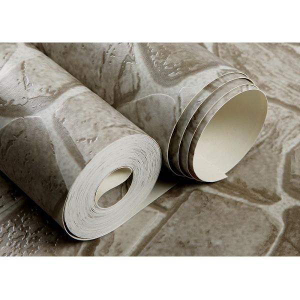 Gray Removable Self Adhesive Wallpaper / Stone Effect Wallpaper with Embossed Surface
