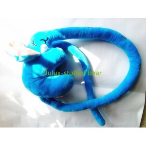 Plush Blue 120cm Elephant Toy Stuffed Soft Surface Easily Hang Small Eye Cool
