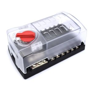 Standard Blade Fuse Box With Positive & Negative Busbars - 12 Way FUSE BOX WITH