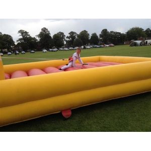 Yellow 35x12ft Inflatable Interactive Games Customized Eliminator Run Bungee Run