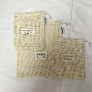 Recyclable 8Oz 12x14'' Organic Cotton Mesh Bag With Drawstring