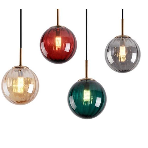 Colorful Modern Glass Globe Pendant Light For Dinning Room