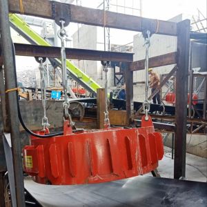 Wholesale Deep Magnetic 500mm Belt Dry Self Dumping Electromagnetic Iron Remover With Self Cooling System from china suppliers