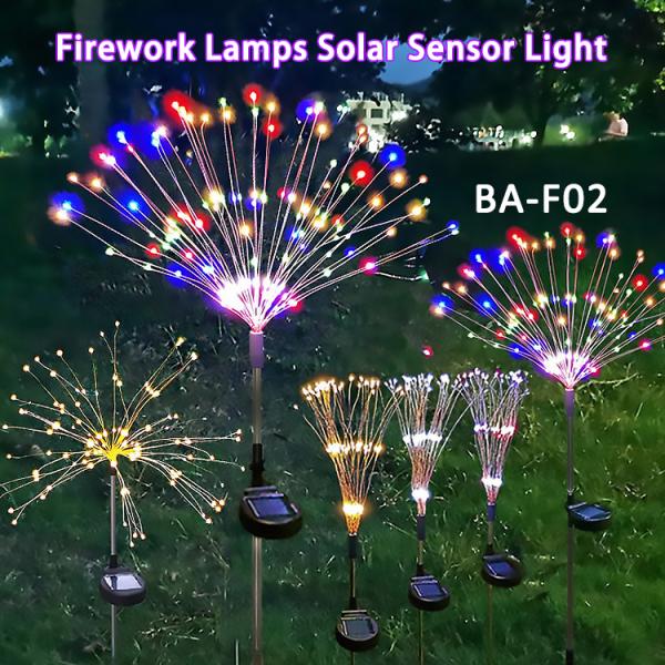 Outdoor LED Holiday Lights Copper Wires String DIY Landscape Solar Firework Light