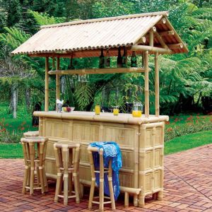 Beach Party Bamboo Tiki Bars With Counter Beverage Table Foldable Beach Bars