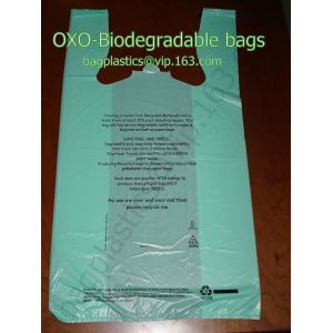 En13432 certified compostable bag on roll, 100% Compostable Vest Carrier Plastic