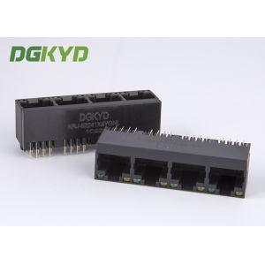 180 Degree 1X4 multiple port RJ45 Connectors vertical entry 4 Port ethernet jack