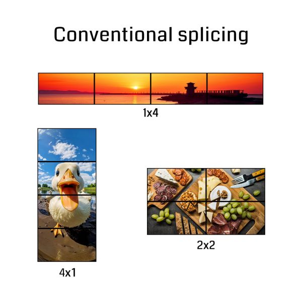 4K60 Video Wall Controller with 64GB Memory and 10-Layer Overlay for Multi-Screen Display