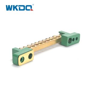 Green Terminal Bus Bar Screw Connection Electrical Ground Terminal Block With