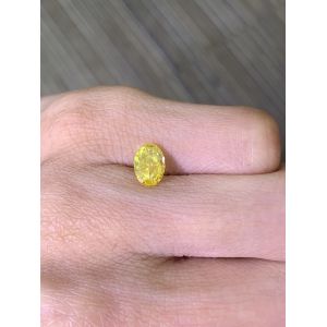 1.51ct Lab Grown Diamond Oval Cut HPHT Fancy Vivid Yellow VS1 2EX N