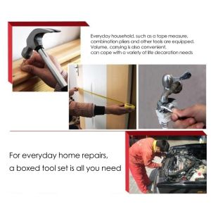 JYH-HTS08-1 Household Tool Sets 8pcs Home Hardware Tools With Adjustable Wrench