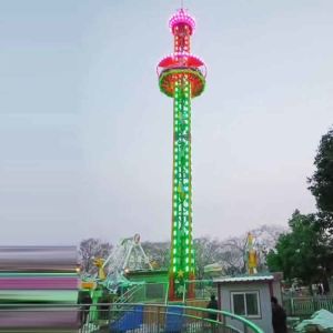 Crazy Free Fall Tower , Sky Tower Ride 360 Degree Rotary Feature