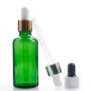 Manufacturers Hot Sale Green 50ml Bottles For Essential Oils With Glass Dropper