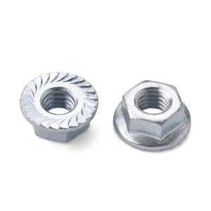 Round Self Locking Hex Flange Nut With Serrated Stainless Steel M8 M10 M12