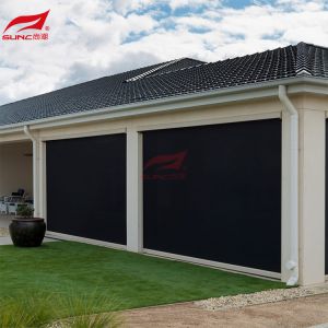 DIY Outdoor Partition Roller Blinds / Motorized Patio Blinds with Adjustable