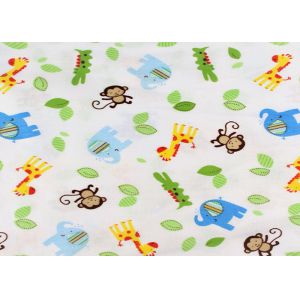 Cartoon Printed 150gm Cotton Flannel Cloth Double Side Bushed For Baby Bedding