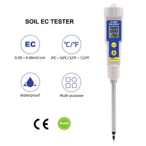 China Soil EC Temperature Tester 2-in-1 Waterproof Meter With 0.00 - 4.00mS/cm Range For Garden / Hydroponics /Plants on sale China Soil EC Temperature Tester 2-in-1 Waterproof Meter With 0.00 - 4.00mS/cm Range For Garden / Hydroponics /Plants on sale