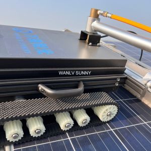 Smartphone Controlled Panel and Window Cleaning Robot with Dual Ultrasonic Water