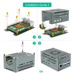 Raspberry Pi 5 Aluminum Case with 4010 PWM Fan and Copper Heatsinks Support