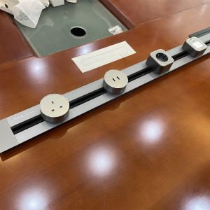 Electrical Outlet Connection Power Socket with Data Grommet Track Management