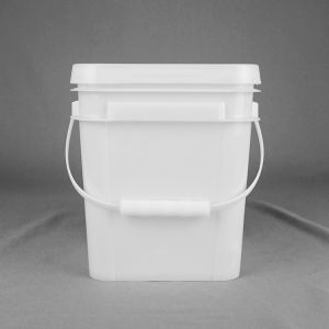 Chemical Resistant White Square Plastic Buckets With IML Printing For Durable