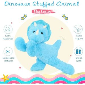 MorisMos 24-Inch Blue Triceratops Dinosaur Unisex Soft PVC Plush Toy & Comforter