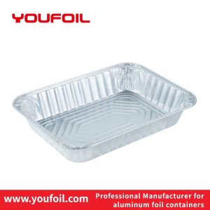 Recyclable Smooth Wall Rectangular Aluminum Foil Container For Baking