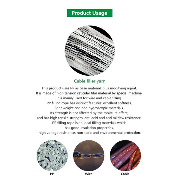 400KD Cable Filling Polypropylene Split Yarn Keep The Cables Circular Form