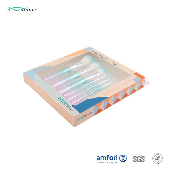 Electroplated Plastic Handle 7pcs Makeup Brush Gift Set