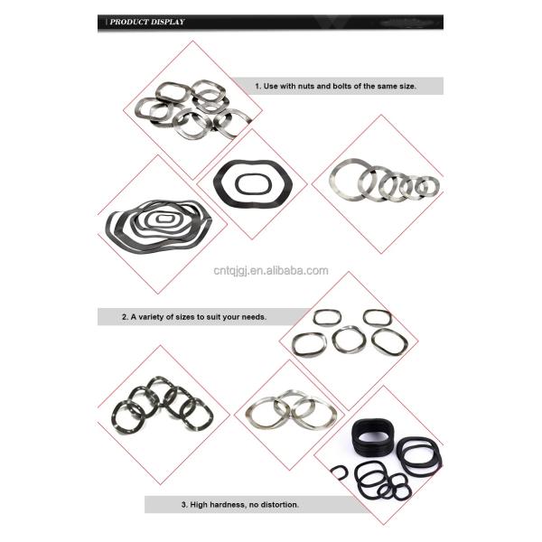 Black Stainless Steel 301 Elastic Locking Wave Spring Washer for Split Style