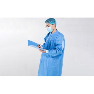 Customised Disposable Medical Lab Coat Long Sleeve Elastic Cuff Unisex