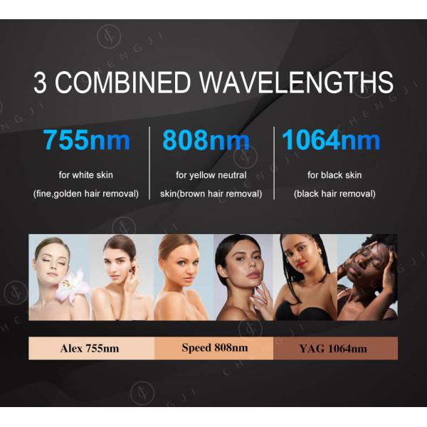 4 Wavelength Laser Hair Removal 808nm Diode Laser Epilation Machine Tec Cooling