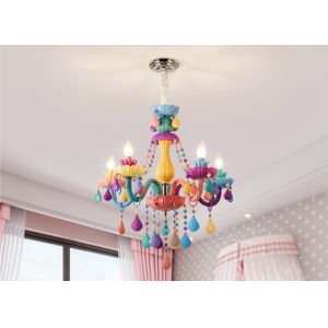 110V Nordic Modern Colorful 72*65cm / 85*92cm Crystal Candle Chandelier