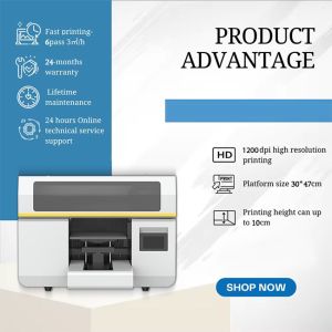 8 Channel Printhead Digital UV Flatbed Printer For Acrylic Metal Gloss Plastic