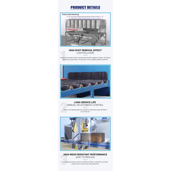 H Beam Roller Conveyor Automatic Shot Blasting Machine Rust Removal