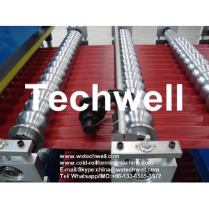 32KW, 50 - 250mm Rock Wool Insulated Sandwich Panel Line Machine For Prefabricat