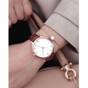 3 Atm Water Rating Quartz Ladies Wrist Watches With Thin Casual Strap