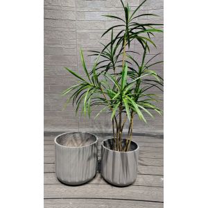 China Customizable Fiber Clay Planter Round Weather - Resistant on sale