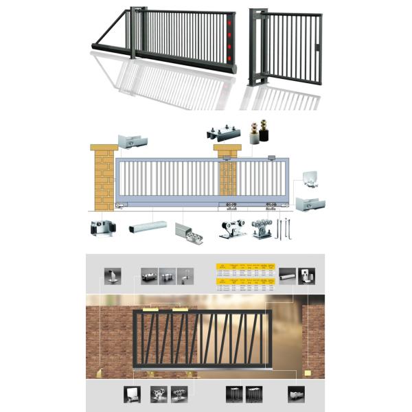 Zinc Silver Automatic Cantilever Sliding Door Roller Carriage With 8 Wheels 113mm